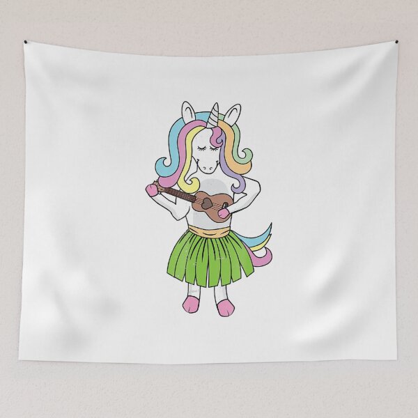 Item preview, Unicorn Playing Ukulele - Cute Hawaiian Unicorn  designed and sold by JodyLamp.