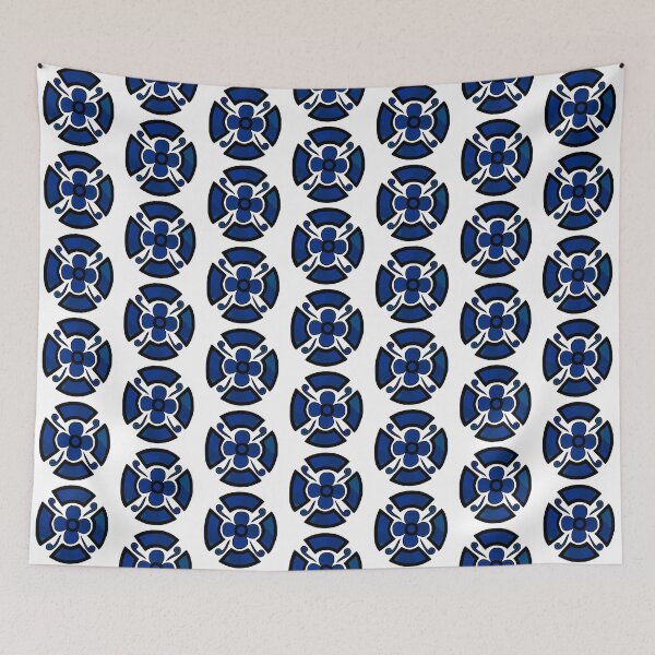 Item preview, Flower shield (dark blues tie dye)  designed and sold by Encie-Designs.