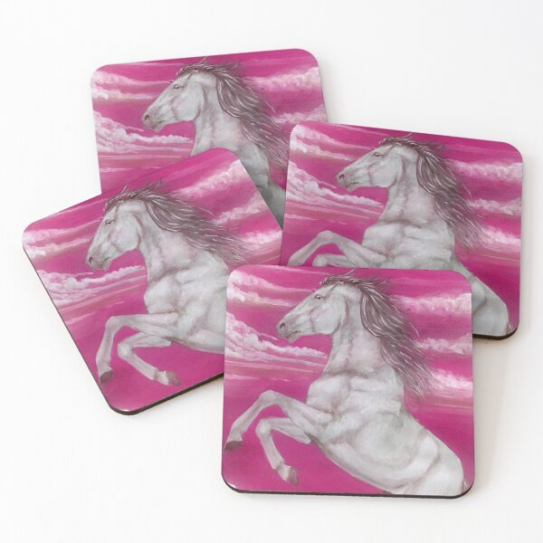 Item preview, Rearing horse in pink sunset designed and sold by horseaddicted.