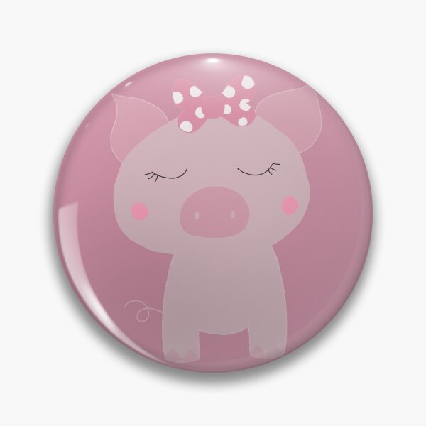 Item preview, Pink bow piggy cartoon designed and sold by de-creartique.