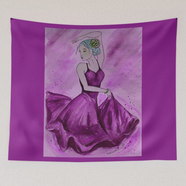 Item preview, Magenta ballerina dancing portrait designed and sold by horseaddicted.