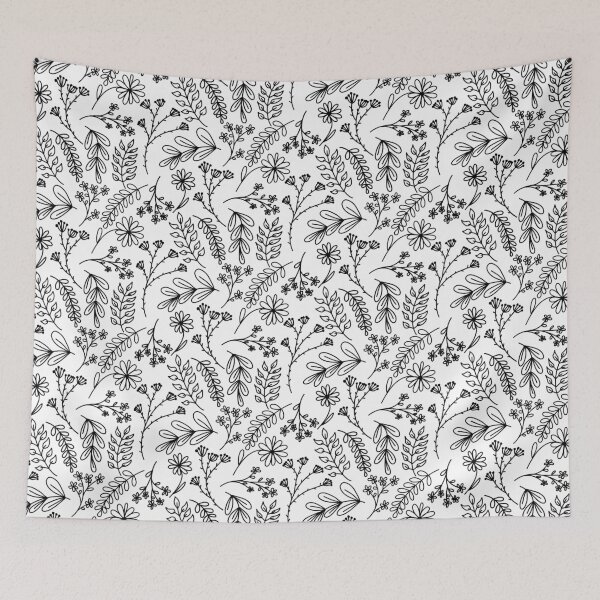 Item preview, Floral design (black and white) designed and sold by heatherbenner.