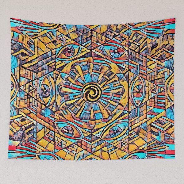 Item preview, Colored Psychedelic Mandala | Psychedelic Art designed and sold by Trippinink-.