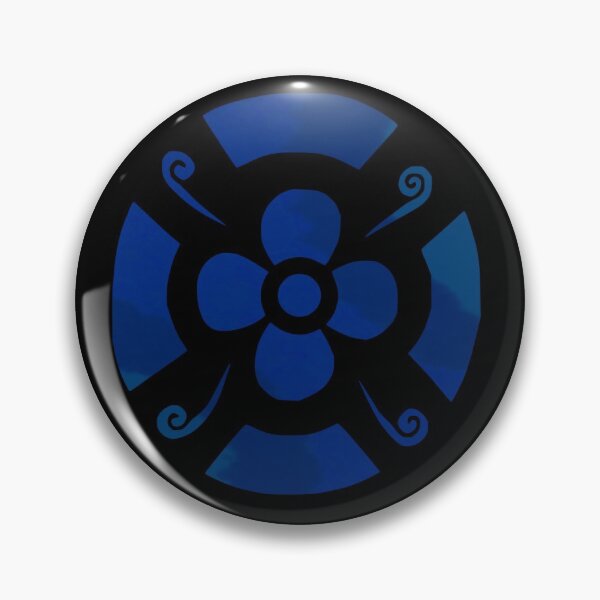 Item preview, Flower shield (dark blues tie dye on black) designed and sold by Encie-Designs.