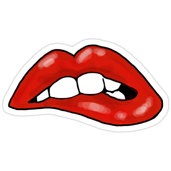 "LIP BITE" Stickers by outlinesk | Redbubble