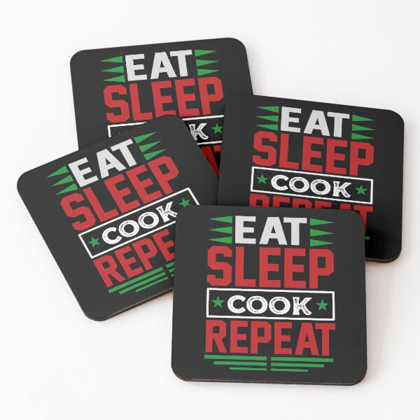 Item preview, Eat. Sleep. Cook. Repeat. (Dark) designed and sold by the-krisney-way.