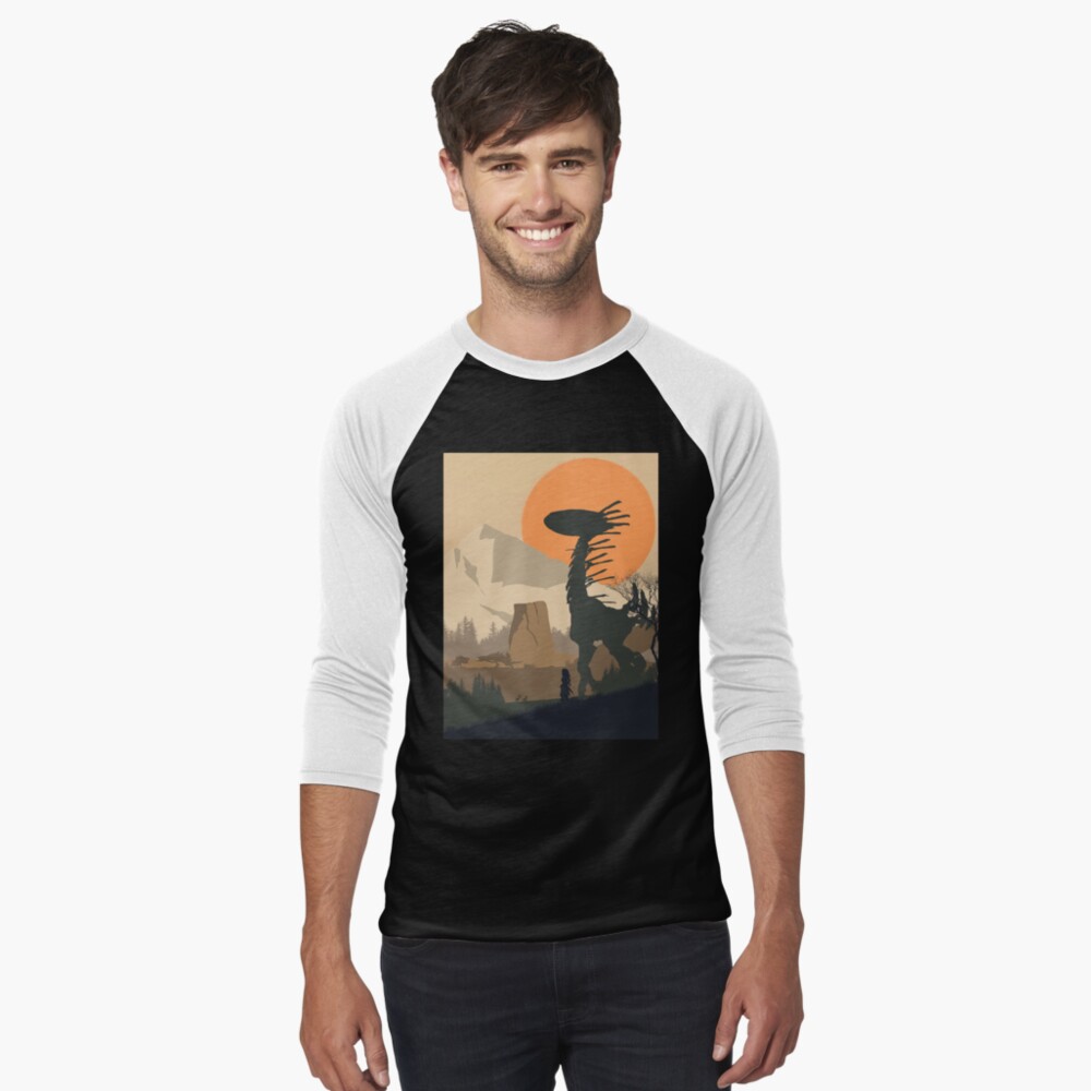 Vista previa del artículo con la obra «Camiseta ¾ estilo béisbol», diseñado y vendido por PopCultArcade.