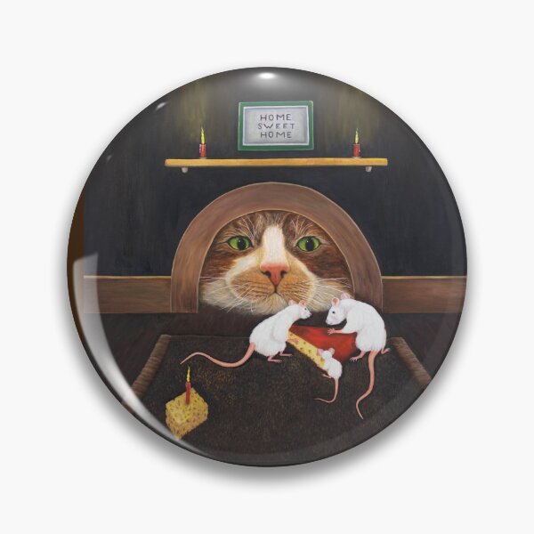 Item preview, Mouse House. Cat Looking at Mice Family Through a Mouse Hole designed and sold by KarenZuk.