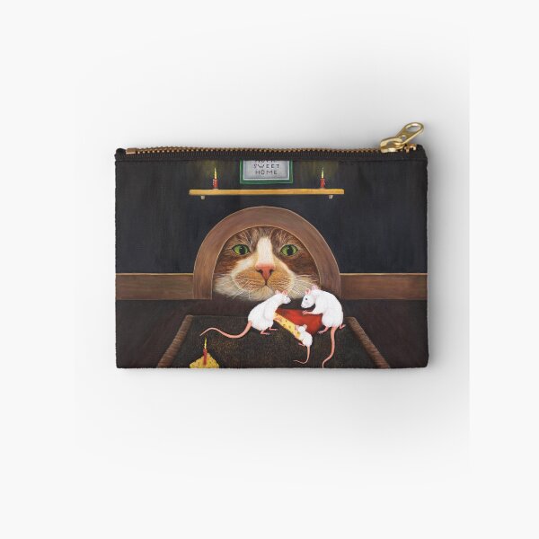 Item preview, Mouse House. Cat Looking at Mice Family Through a Mouse Hole designed and sold by KarenZuk.