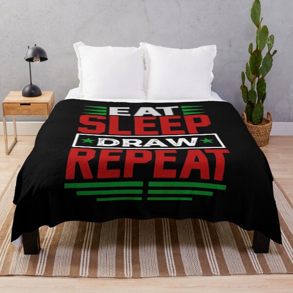 Item preview, Eat. Sleep. Draw. Repeat. (Dark) designed and sold by the-krisney-way.