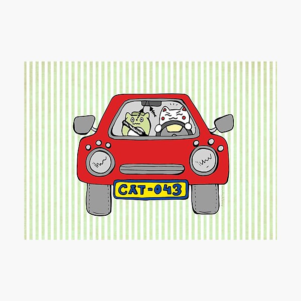 Car with cats Photographic Print