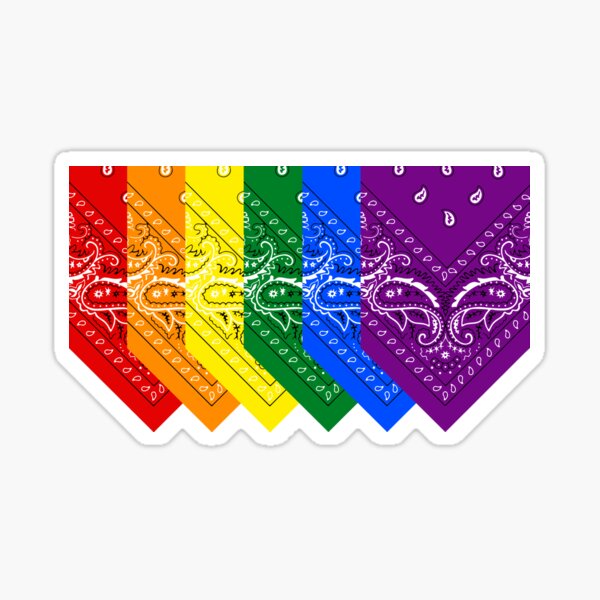 Regenbogen-Taschentuch Hankie Hanky Code-Farben Sticker