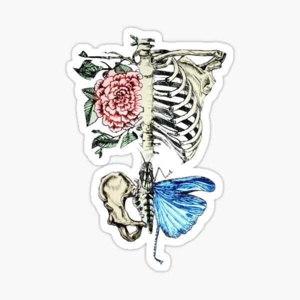 Artikel-Vorschau von Skelett mit Blumen, designt und verkauft von Jessi Review.