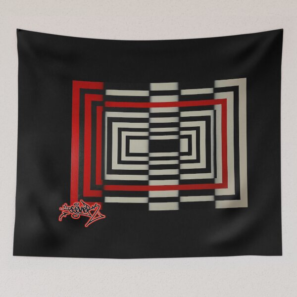 Item preview, RED SQUARES BY ESONE ABSTRACT URBAN GRAFFITI STREET STYLE designed and sold by GraffitiBomberZ.