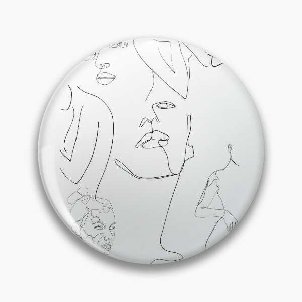 Item preview, Black and white line art faces designed and sold by plamidp.