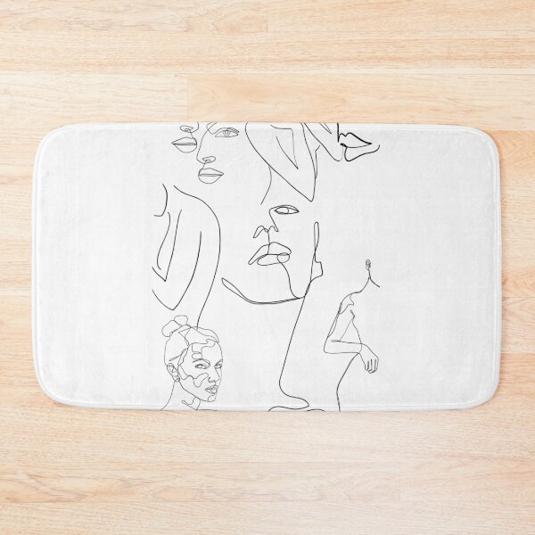 Item preview, Black and white line art faces designed and sold by plamidp.