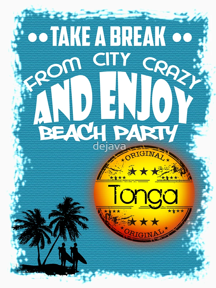 Thumbnail 4 of 4, V-Neck T-Shirt, Summer Time In Tonga designed and sold by dejava.