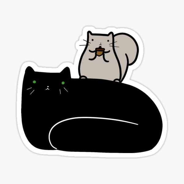 Item preview, Squirrel and Black Cat designed and sold by SaradaBoru.