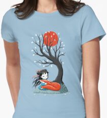 Girl and a Fox 2 Women's Fitted T-Shirt
