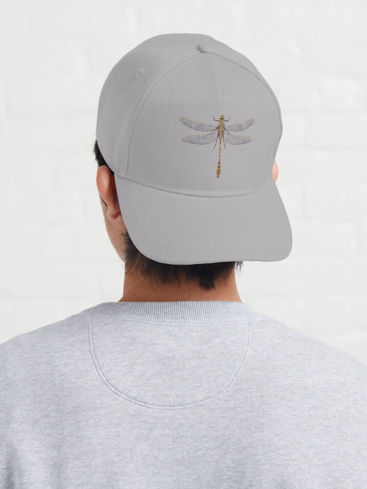 Illustration of a Yellow and Purple Dragonfly | Cap