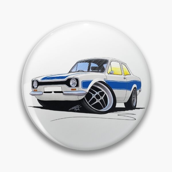 Item preview, Ford Escort (Mk1) RS2000 White designed and sold by Yeomans Cartoons.