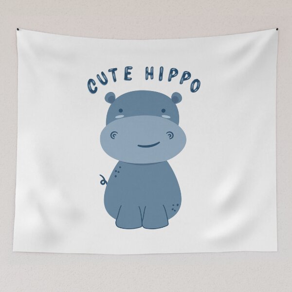 Item preview, blue kids hippo hippo children blue cute animal cute gift designed and sold by MeryemSpace.