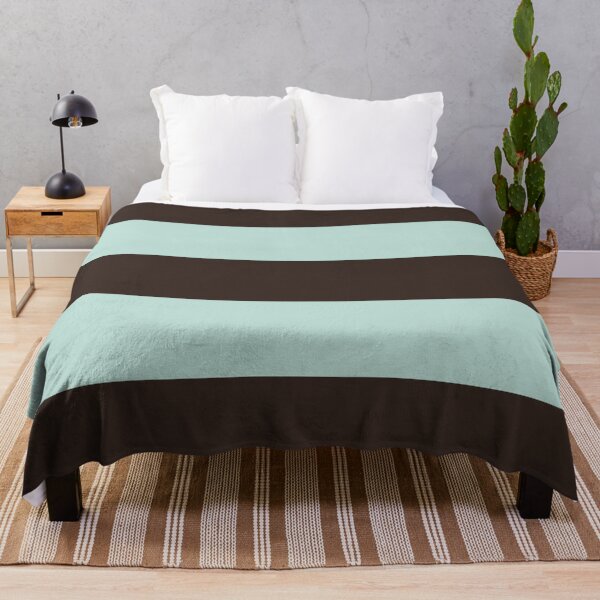 Item preview, Large DARK CHOCOLATE and MINT GREEN Horizontal STRIPES designed and sold by RachelMacht.