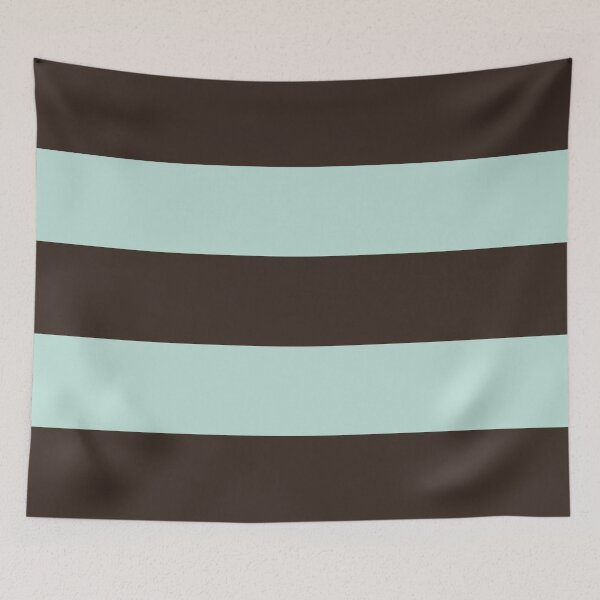 Item preview, Large DARK CHOCOLATE and MINT GREEN Horizontal STRIPES designed and sold by RachelMacht.