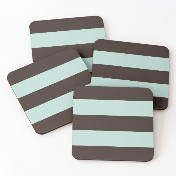 Item preview, Large DARK CHOCOLATE and MINT GREEN Horizontal STRIPES designed and sold by RachelMacht.