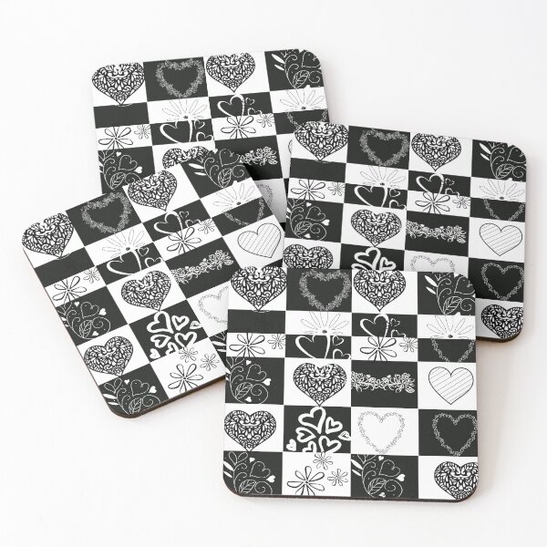 Item preview, White black floral heart design  designed and sold by Kamzzi.