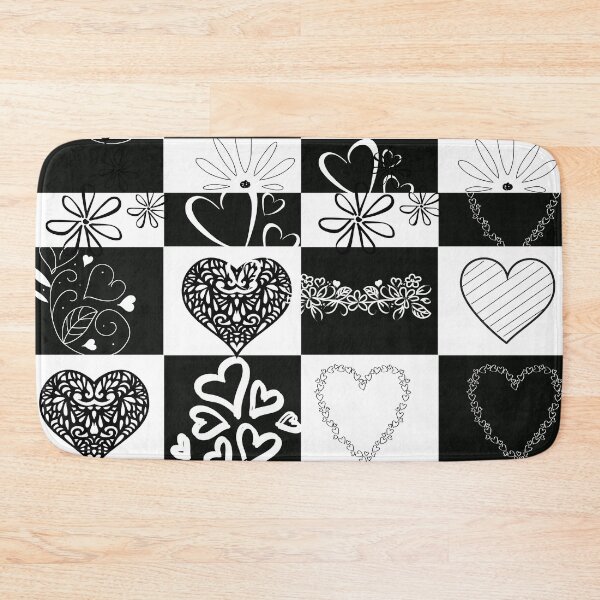 Item preview, White black floral heart design  designed and sold by Kamzzi.