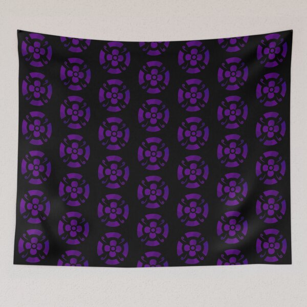 Item preview, Flower shield (dark purple tie dye on black) designed and sold by Encie-Designs.