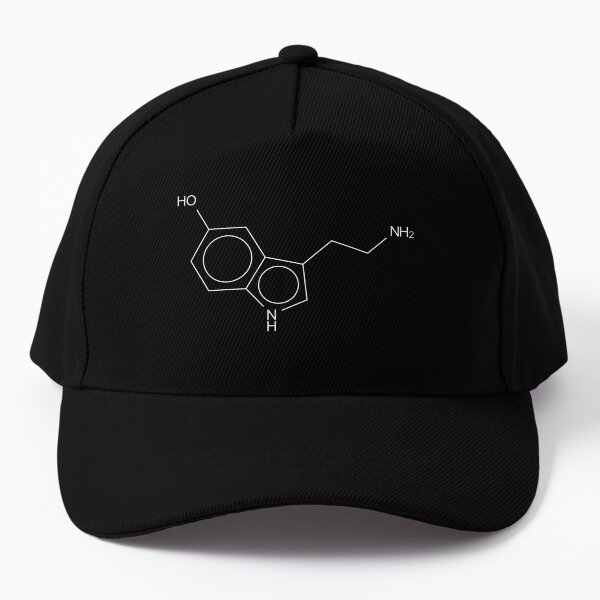Serotonin chemical molecule Baseball Cap