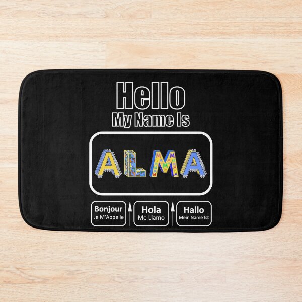 Item preview, Hello My Name Is Alma Nametag Dark Background designed and sold by artfulnotebook.