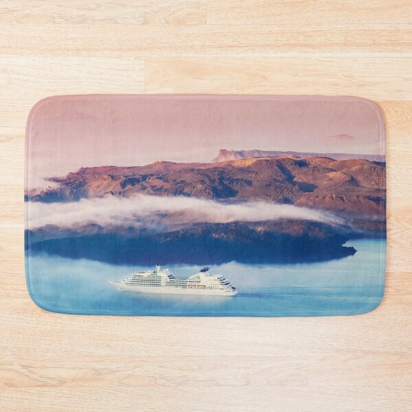 Item preview, Volcano Santorini Island, Ocean Liner, Pink Sky and Blue Sea designed and sold by WorldLandscapes.