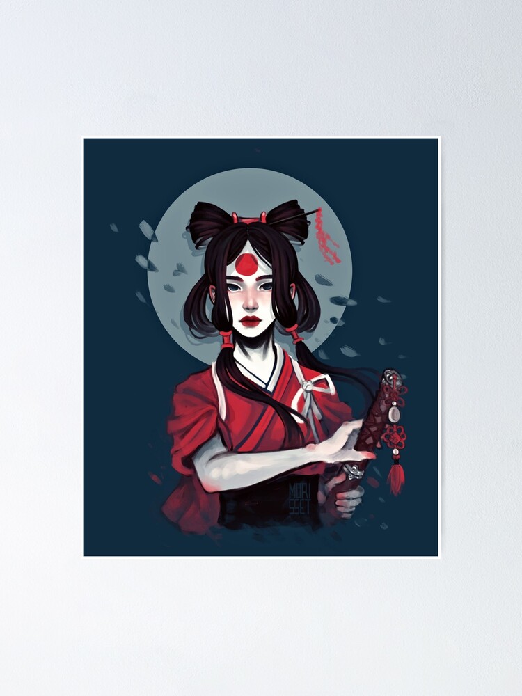 Japanese Geisha Girl Vaporwave Cyberpunk Popart Urban Style Poster By Greatjapanese Redbubble 4311