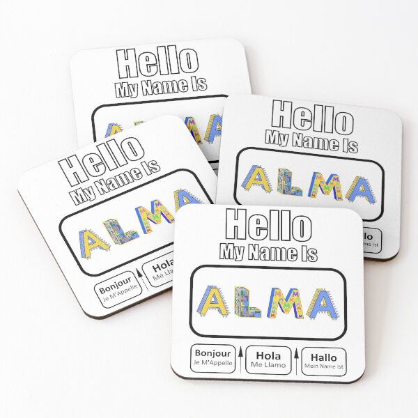 Item preview, Hello My Name Is Alma Nametag For Light Background designed and sold by artfulnotebook.