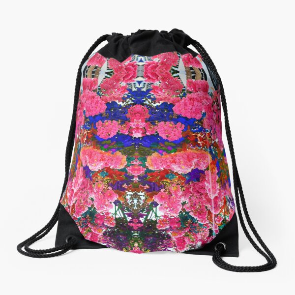 Floral Rainbow Drawstring Bag