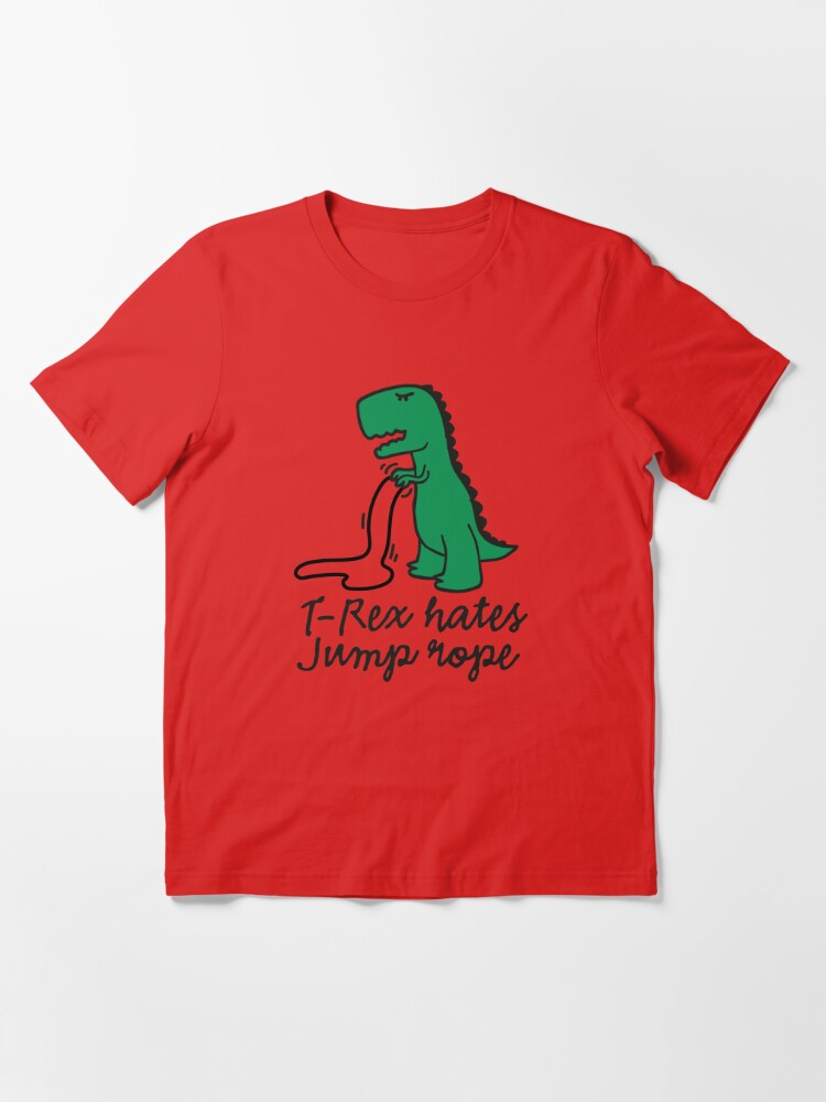 Funny Dinosaur T-Rex Jumping Rope Gym Workout Men's T-Shirt