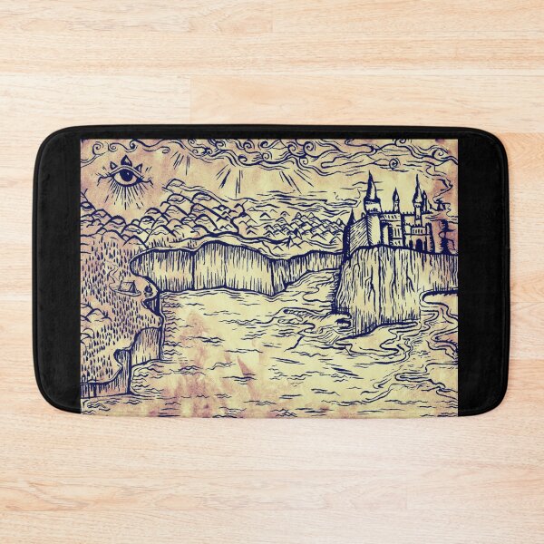 Item preview, Castle by the Sea - Original Brush Pen Print designed and sold by MurkwoodManor.