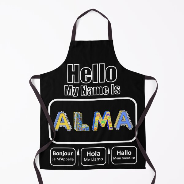 Item preview, Hello My Name Is Alma Nametag Dark Background designed and sold by artfulnotebook.