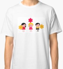 Cute childrens holding flowers : cartoon characters Classic T-Shirt