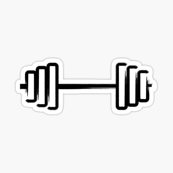 Khaki Green Barbell Icon for Weightlifters Sticker