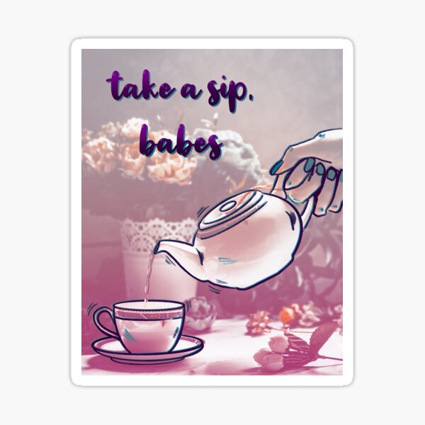 Vista previa del artículo con la obra «tomar un sorbo chicas - tetera», diseñado y vendido por pinkdrinksoul.