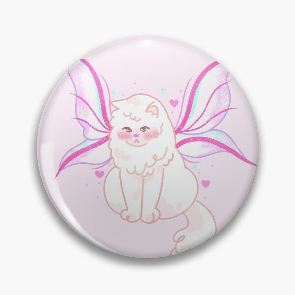 cute, pink fairy cat Pin for Sale by grace-baker