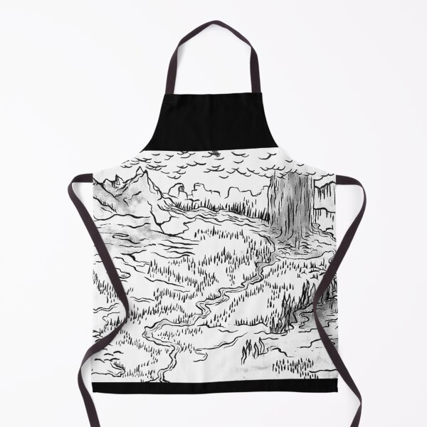 Item preview, Deep Valley Watercolor Blk/Wht- Original Brush Pen Print designed and sold by MurkwoodManor.