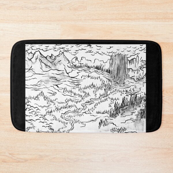 Item preview, Deep Valley Watercolor Blk/Wht- Original Brush Pen Print designed and sold by MurkwoodManor.