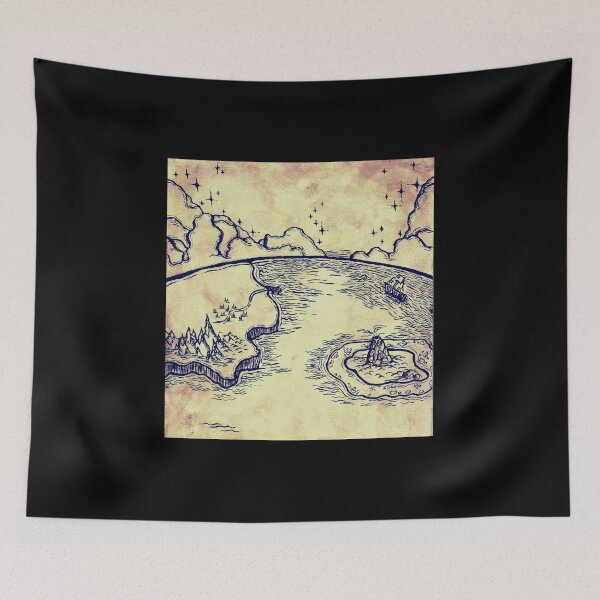 Item preview, Globe on Parchment 2 - Original Brush Pen Print designed and sold by MurkwoodManor.