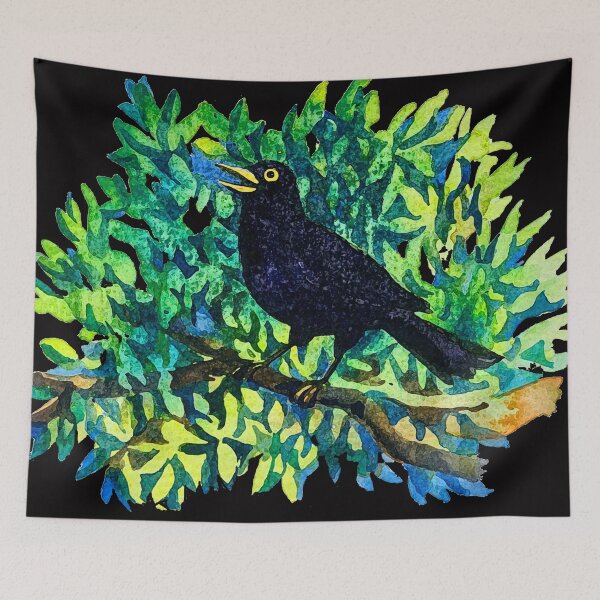 Item preview, Watercolor blackbird designed and sold by Lemontreeart63.