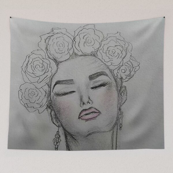 Item preview, Lady Illustration Drawing designed and sold by LataArtStudio.